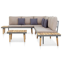 SKM Set Divani da Giardino 5 pz con Cuscini Legno di Acacia Marrone (64.7kg)
