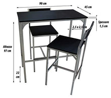 yelloo Set Tavolo E 2 SGABELLI Bar MOD. Udine Arredo Salotto Sgabello TAVOLI H.96cm
