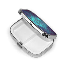 Scatola quadrata per pillole medicinali Fancy Teal to Purple Damascato Fashion Organizer per pillole da viaggio Dispenser per vitamine integratori