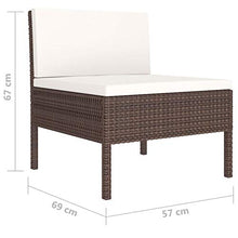 Festnight 6 pz Set Divano da Giardino, Salotto da Giardino con Cuscini, Divani Modulari da Esterno, Divano da Giardino, in Polyrattan Grigio