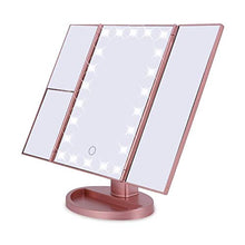 YIBOKANG Specchio per Il Trucco Vanity Illuminato con LED Morbido Luce Naturale 3X / 2X ingrandimento da ingrandimento Portatile Ultrasottile Rotazione da 180 e 90 per Il Bagno da appoggio