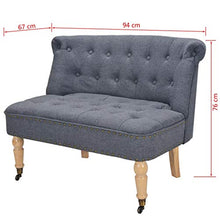 FAMIROSA Divanetto in Tessuto 94x67x76 cm Grigio Scuro