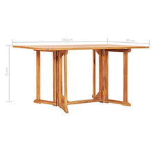 vidaXL - Tavolo da giardino pieghevole con farfalle, 150 x 90 x 75 cm