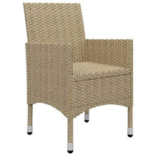 FAMIROSA Set Bistrot da Giardino 3 pz Polyrattan e Vetro Temperato Beige