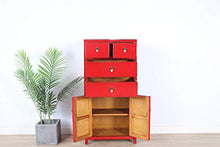 Yajutang Credenza cinese con 4 cassetti, 2 ante, colore: rosso