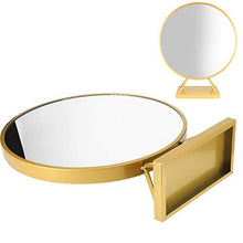 Specchio per il trucco rotondo Specchio da bagno da barba con base Specchi da toeletta moderni Decorazione da toeletta 45x50 cm per l'ufficio domestico