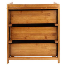 GOTOTOP Comodino in bambù, comodino per camera da letto, comodino con 3 cassetti, 36 x 31 x 40 cm