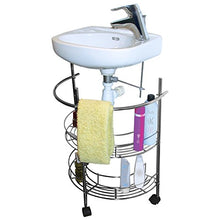 MSV 140308 - Scaffaletto sottolavabo a 2 ripiani, in acciaio Inox e plastica, 54,5 x 34 x 66,5 cm, Argento