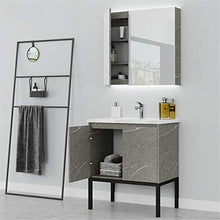Set di Mobili da Bagno Bagno Bagno Cabinet Combinazione Lavandino Sink Pavimenti da Terra Vanity Marble Cabinet Set con Specchio (Color : Gray, Size : 47x81x85cm)