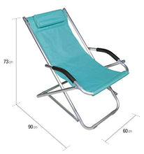 VERDELOOK Formentera, Sedia Sdraio oscillante 90x60x73 cm, Celeste, per arredo Esterni