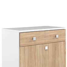 Temahome Combi, Armadietto da Bagno con Portabiancheria, Bianco/Beige (White & Oak)