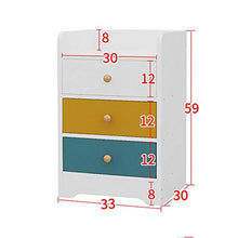 Comodino, Comodino con 3 cassetti Comodini in Legno Comodini Comodino for la casa Pratico e Versatile (Color : Beige, Size : 33 * 30 * 59cm)