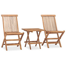 vidaXL Set da Pranzo Giardino Pieghevole 3 pz Cuscino Massello di Teak