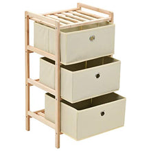 FAMIROSA Armadietti 2 pz con 6 Cesti in Tessuto e Legno di Cedro Beige