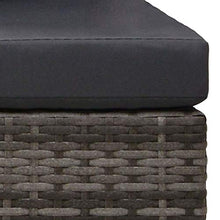 Tidyard Set Divani da Giardino in Polyrattan, Set Divani da Giardino con Cuscini, Set di Mobili da Giardino, Set Divano Esterno Grigio 3 pz