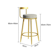 LIZCG Sgabello da Bar in Pelle PU con Base in Metallo in Acciaio Inossidabile Dorato, Altezza: 65 cm, 75 cm