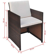 FAMIROSA Sedie da Giardino 2 pz con Cuscini in Polyrattan Marrone
