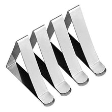 Bayda - 4 clip per tovaglia in acciaio inossidabile, pinze per copertura del tavolo, riutilizzabili, antiriflesso, supporto per tovaglia per picnic