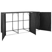 OUSEE Copribidone Triplo Spazzatura Nero 229x78x120 cm in Polyrattan