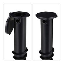 Relaxdays Punta per Ombrellone Spiaggia, Picchetto 32-50mm da Piantare nel Terreno, Plastica, Portaombrellone Mare, Nero