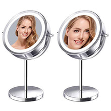 Specchio per Il Trucco, ingrandimento delle luci 10X 1X, Specchio per Trucco Illuminato Portatile 18 LED Specchio da Viaggio Luminoso a Rotazione Libera Specchio cosmetico