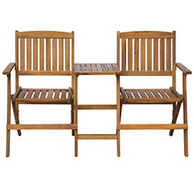 FAMIROSA Panchina Esterni Pieghevole con Tavolino 140 cm Massello Acacia