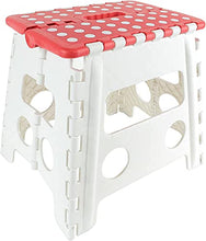 JE CHERCHE UNE IDEE CMKB5689 TABURETE ESCALÓN PLEGABLE 31CM, Blanc/Rouge/Vert/Gris, 30 x 22 x 32.5 cm