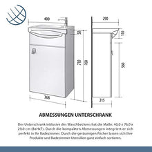 Planetmöbel - Set completo di mobili da bagno con lavabo e armadietto a specchio, colore bianco