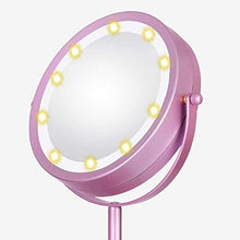 Specchio per Il Trucco, Specchio nudoSpecchio con Illuminazione su Due Lati - LED con luci, 3X Specchio ingranditore con Supporto, Specchio cosmetico Rotondo