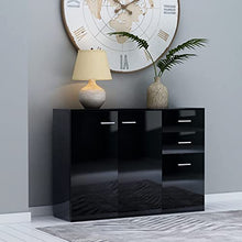 Sideboard Hochglanz-Schwarz 105x30x75 cm Spanplatte