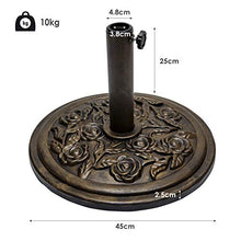 N/S Arcoiris Base per ombrellone, peso 10 kg, palo da 35 mm, 38 mm, 48 mm, base per ombrello, modello 2-200113