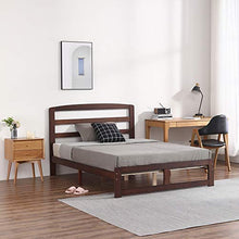 MAXCOO - Letto orizzontale in legno di pino color noce, 4 m