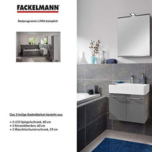 FACKELMANN - Set di mobili da bagno con lavabo in ceramica, 60 cm e armadietto a LED