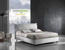 EVERGREENWEB - Letto Matrimoniale con Box Contenitore + Materasso Matrimoniale + Coppia Cuscini Memory Foam Gratis + Rete a Doghe in Legno, Elegante Testiera in Tessuto Imbottito SFODERABILE, Grigio