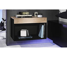 elb Due Comodini Design sospesi o a Terra. Frontali in 12 Colori a Scelta. Anche con con luci a LED. Modello Giga (Rovere Nordico)