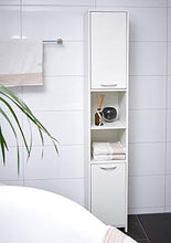 Deuba Mobile alto bagno armadio salvaspazio 180x30x30cm 6 mensole 2 scomparti ante chiusura magnetica bianco