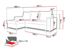 Mirjan24 - Divano angolare in finissimo tessuto, 05/Lux 06, 237 x 130 x 85 cm