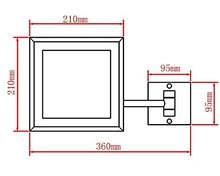 Aechoo, specchio da parete, da trucco o da barba. Specchio per bagno in hotel di lusso con luce LED per toeletta. Con superficie regolabile e allungabile, di forma quadrata con lati di 21,6 cm, ingrandimento 5x, finitura cromata