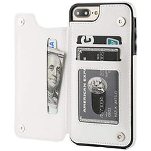 Suhctup Compatibile con Custodia iPhone 6 Plus Pelle,Cover iPhone 6s Plus con Interno Morbida TPU,Porta Carte Slot e Antiurto Flip Wallet [Chiusura Magnetica] Protettiva Case (Argento)