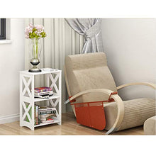 Wakauto Scaffale da Comodino a 2 Piani Comodino Libreria a Pavimento in Legno per Mobili da Camera da Letto Soggiorno