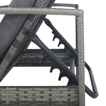 vidaXL Lettino Prendisole con Braccioli e Cuscini Regolabile Leggero Robusto Elegante Sedia a Sdraio Spiaggia Giardino in Polyrattan e Acciaio Grigio