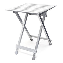 Relaxdays Tavolo Pieghevole in Alluminio, 49.5 cm, Argento