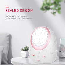 Lshbwsoif - Contenitore per cosmetici con specchio illuminato a LED, antipolvere, per bagno, camera da letto