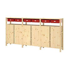 IVAR 3 sezioni/armadio/ripiani 260x30x124 cm pino rosso