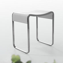 KKR Design - Sgabello da bagno in pietra artificiale, modello Stool-E, superficie lucida