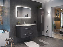 Set di mobili da bagno Firenze 100 (3 parti/A) incl. specchio a LED antracite