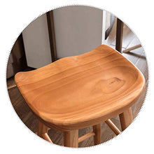 GYPPG Wooden Bar Stool Kitchen Pub Barstools Solid Wood Seat Dining Chair Modern Style for Cafe Counter Breakfast,Seat Height:65cm,75cm