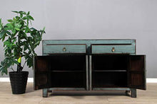 Yajutang Credenza a 4 ante e 2 cassetti, armadio lungo, colore grigio