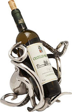 Kare Design Octopus Portabottiglie, Alluminio Nichelato/Argento, 24.25x16.5x20.5cm
