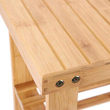 Sgabello in bambù con Bordi Lisci Sedia in bambù per Bagno, Camera da Letto, Giardino(25 * 40 * 33.5cm Large)